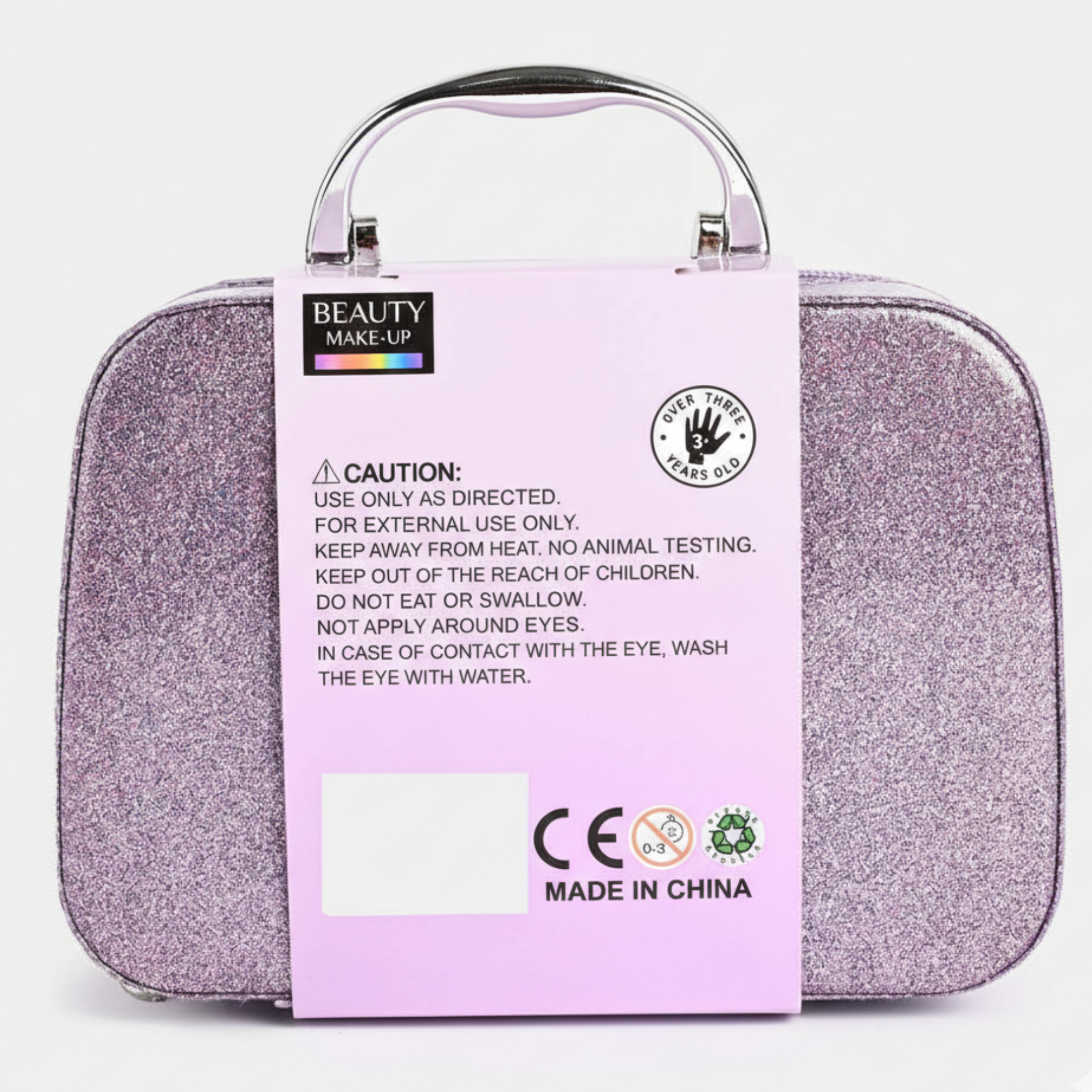 2-in-1 Kids Beauty Makeup Kit with Glitter Carry Case – Girls Pretend Play Cosmetic Set