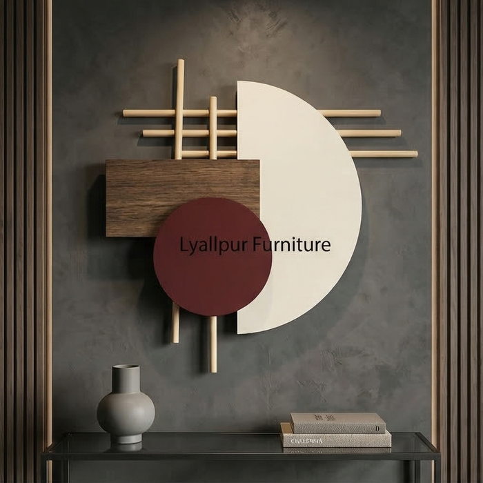 Abstract Geometric Mixed-Media Wall Art