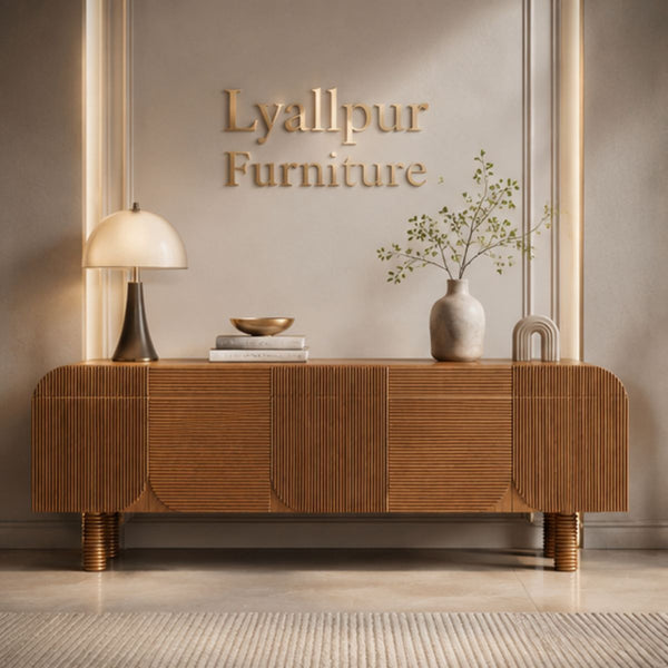 Aethel Fluted Teak Media Console