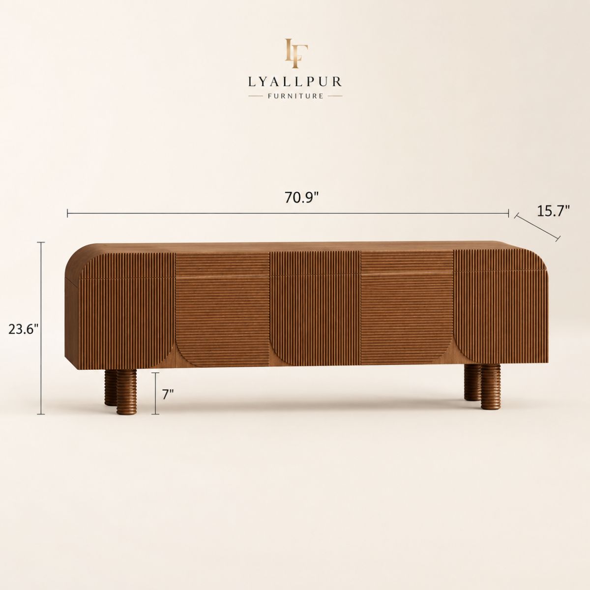 Aethel Fluted Teak Media Console