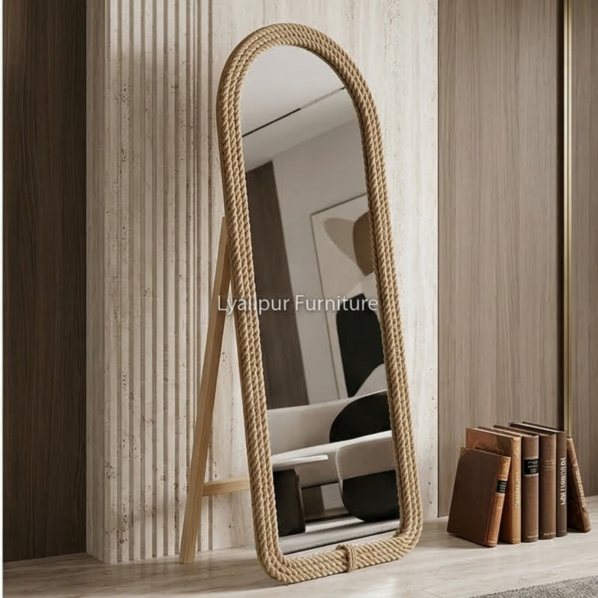 Arched Rope Standing Mirror