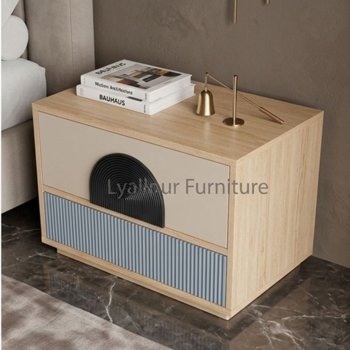 Arco Fluted Geometric Nightstand