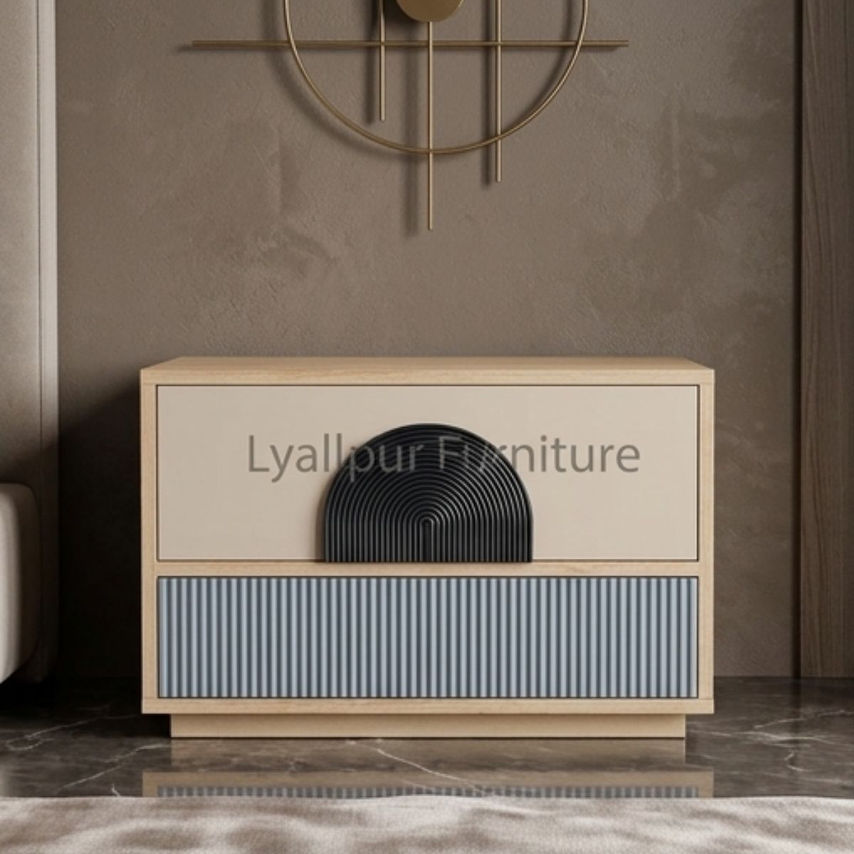 Arco Fluted Geometric Nightstand