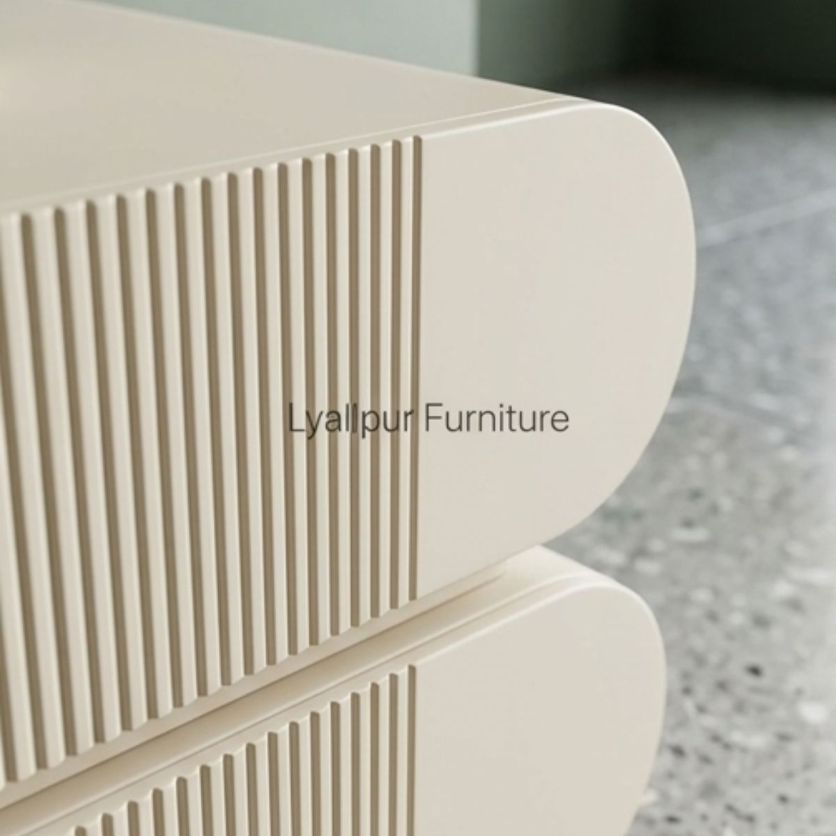 Aria Ribbed Capsule Bedside Table