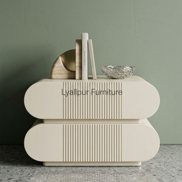 Aria Ribbed Capsule Bedside Table