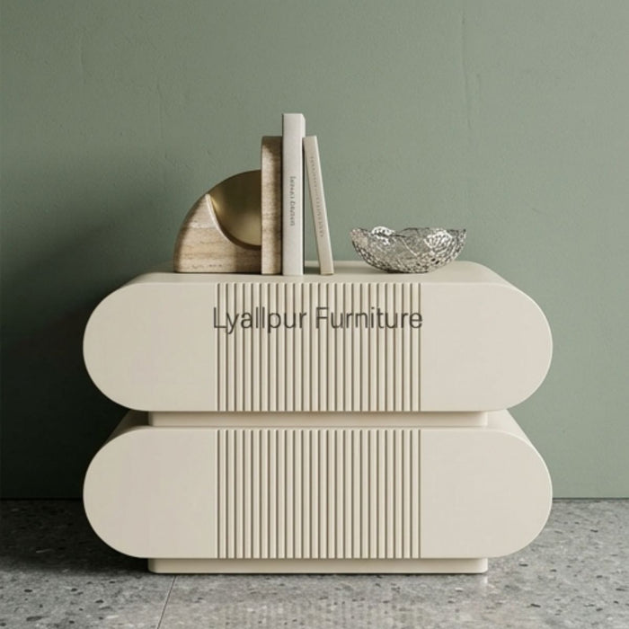 Aria Ribbed Capsule Bedside Table
