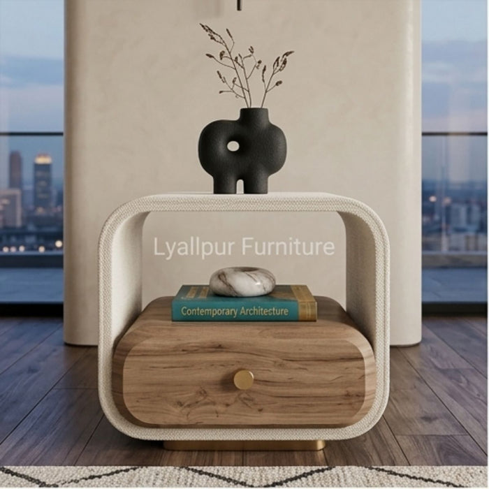 Aura Curved Walnut Side Table