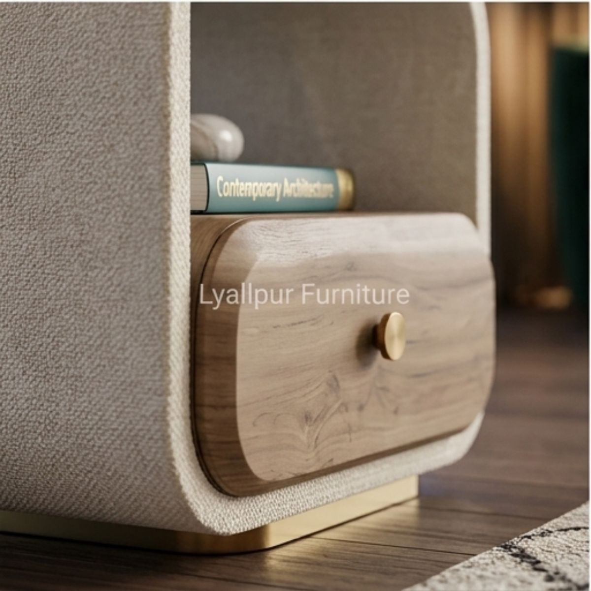 Aura Curved Walnut Side Table