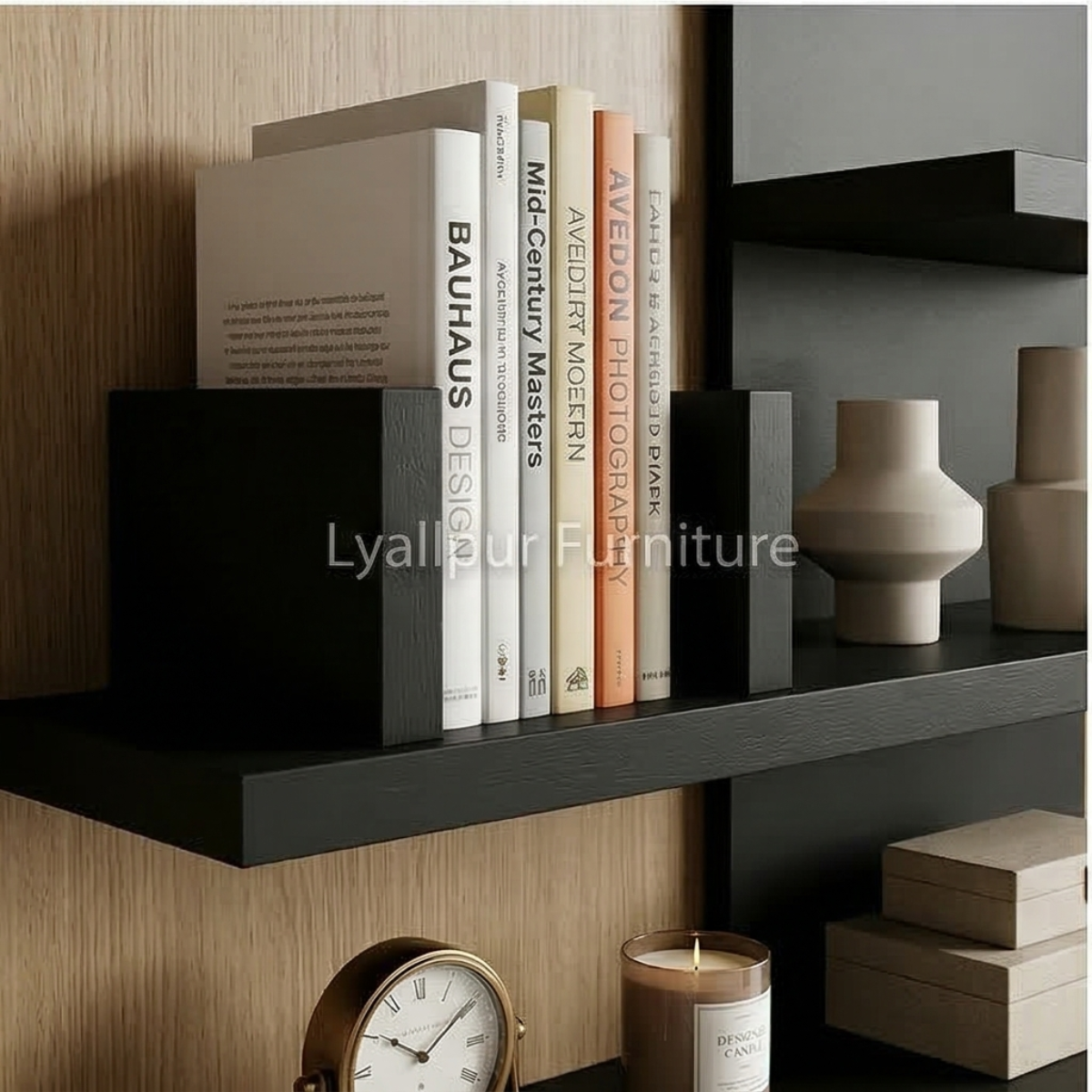 Black Asymmetrical Wall Shelf