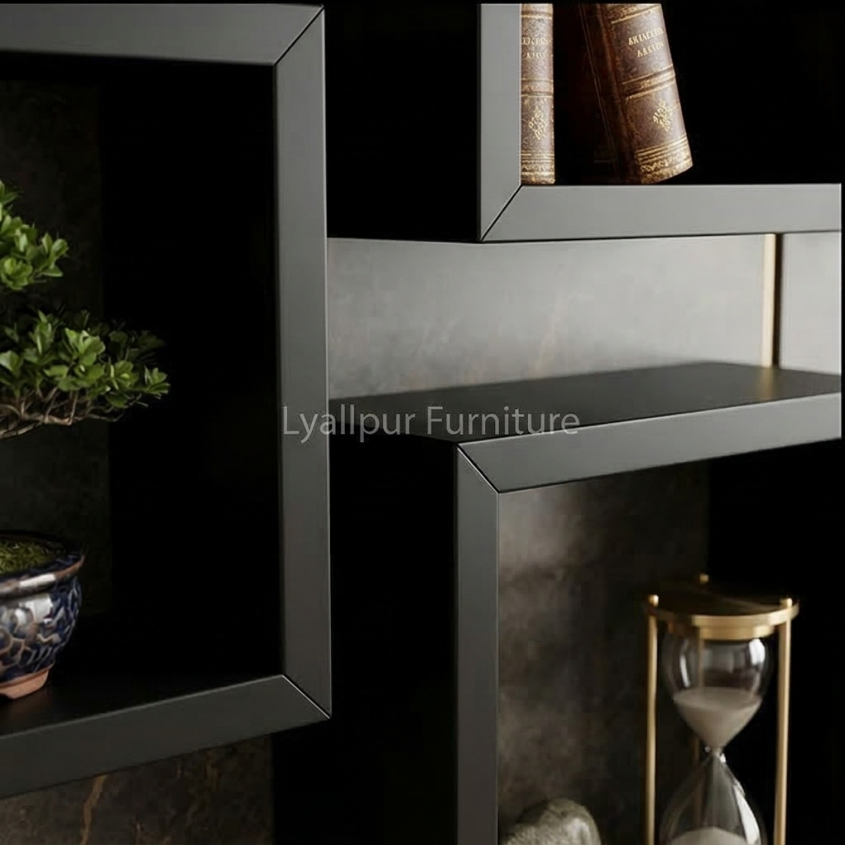 Black Triple Cube Shadow Boxes