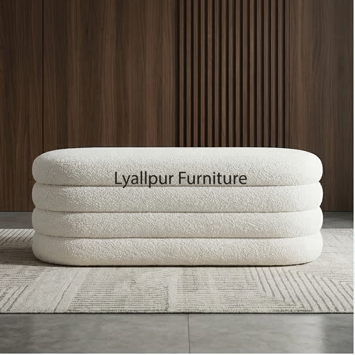 Bouclé Storage Bench Ottoman