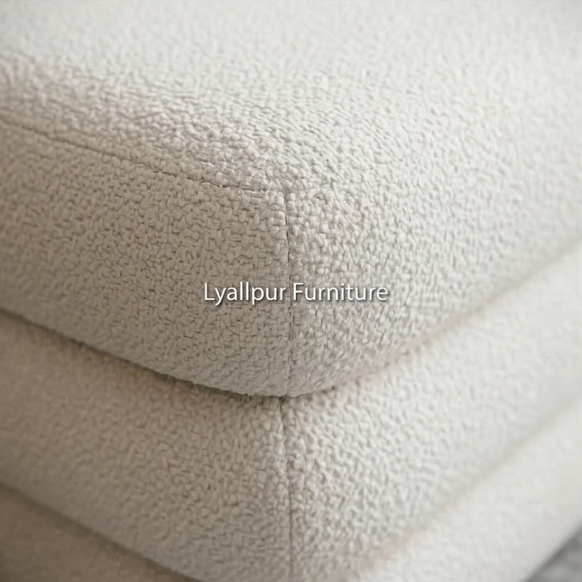 Boucle Storage Ottoman Stool