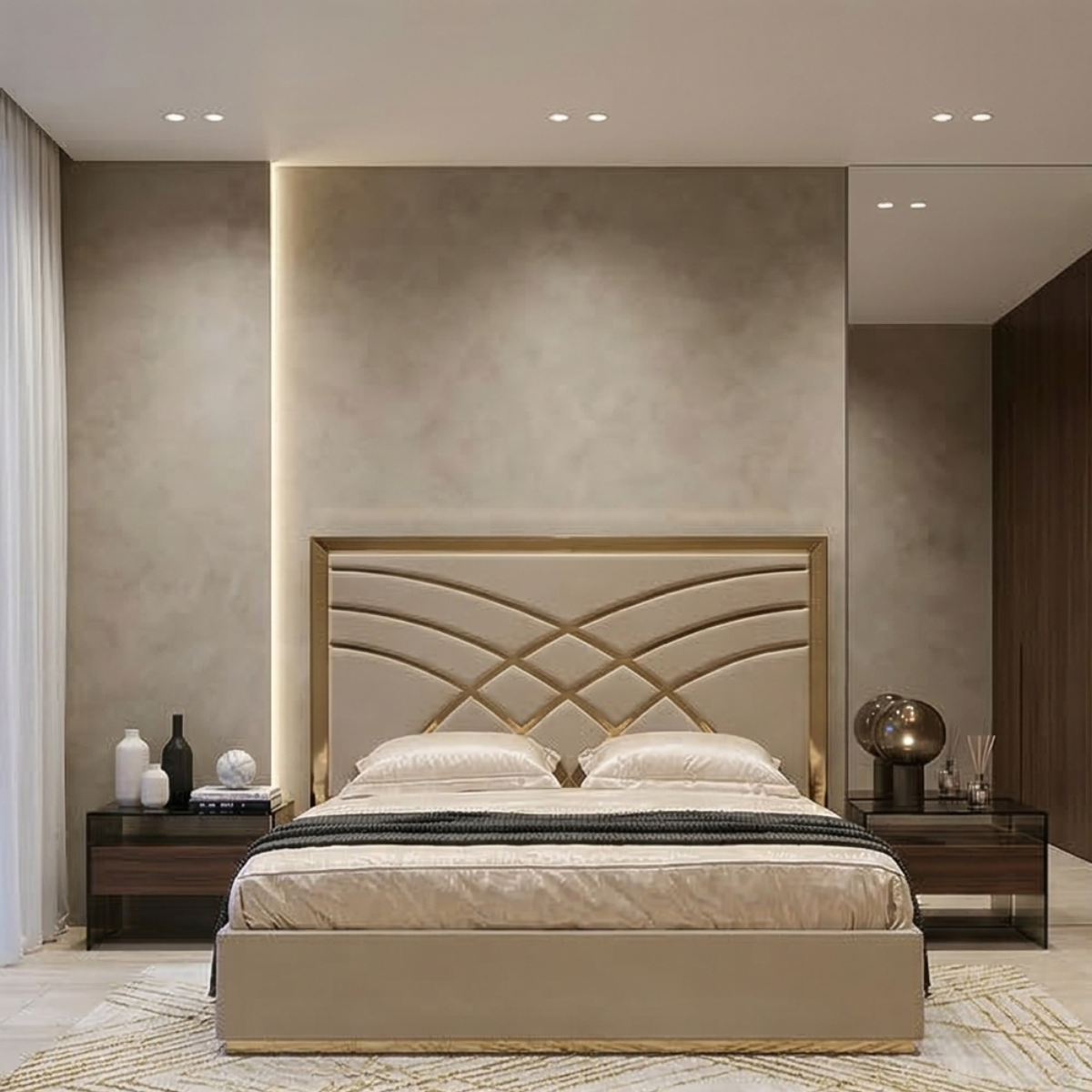 Champagne Gold Lattice Bed