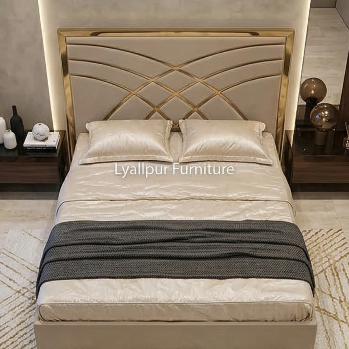 Champagne Gold Lattice Bed