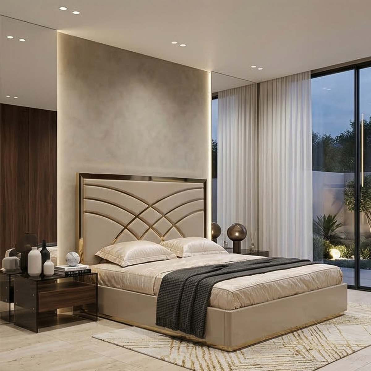 Champagne Gold Lattice Bed