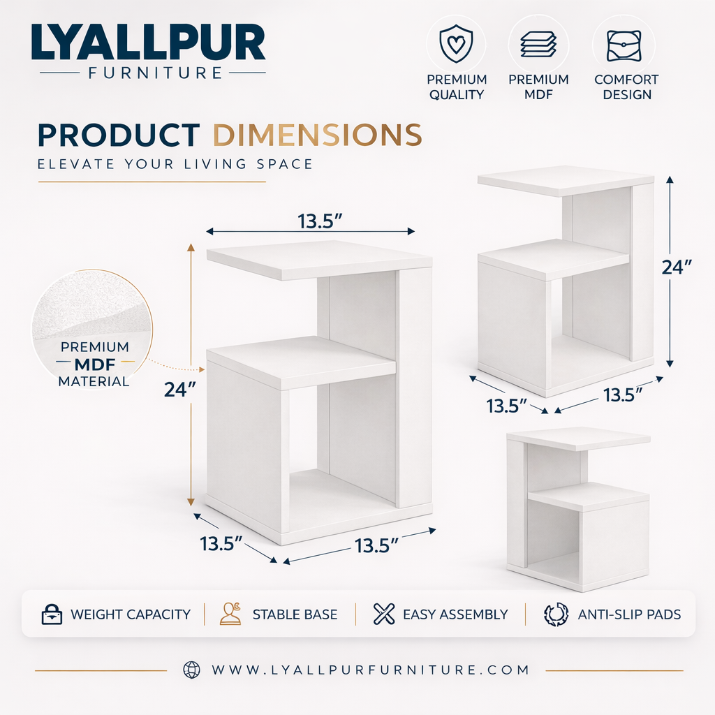 Modern C Shape Side Table