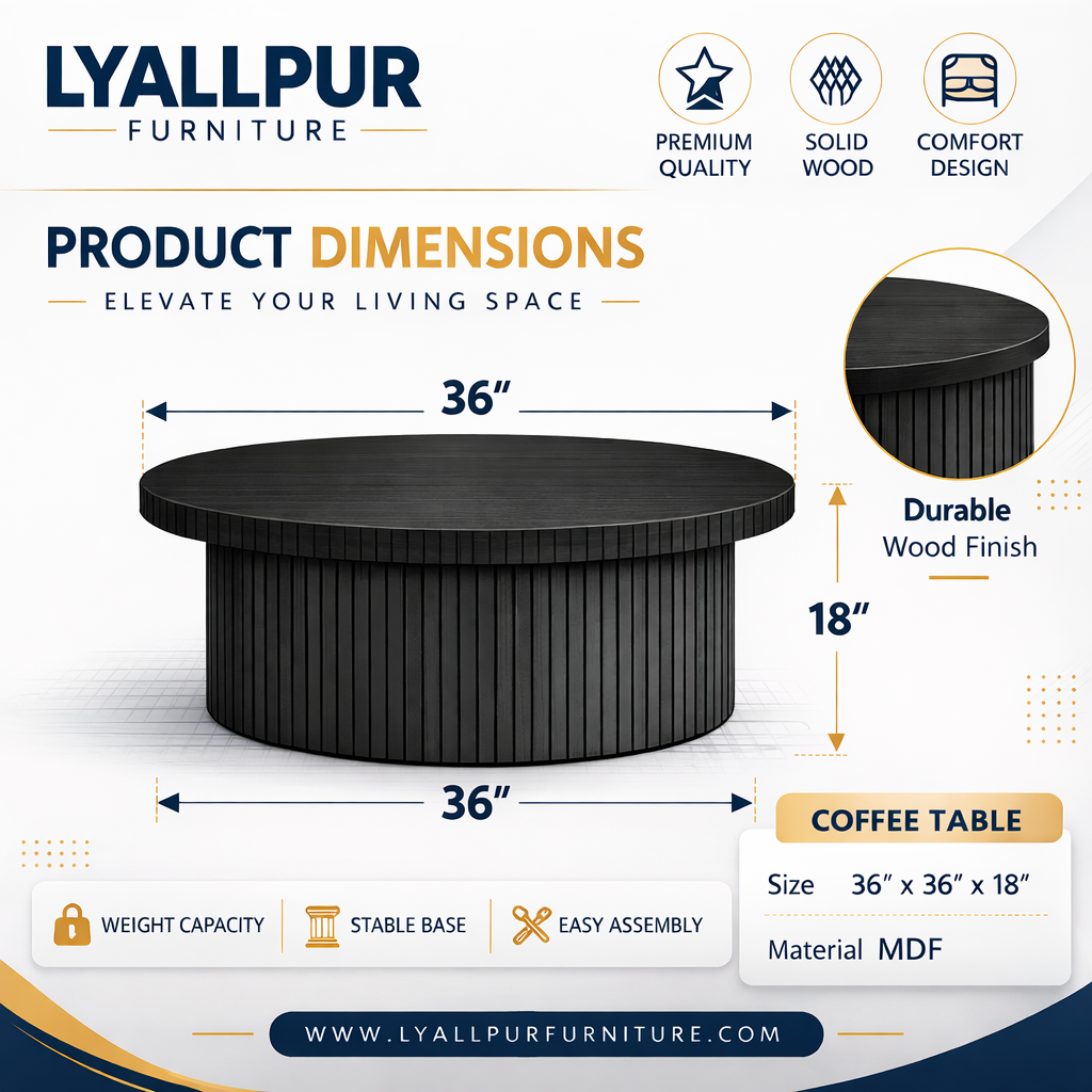 Black Round Coffee Table