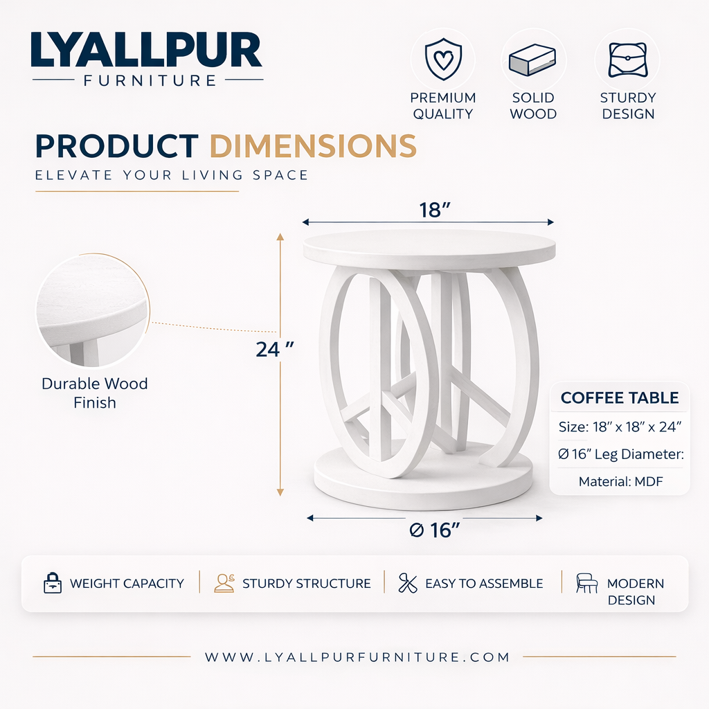 Modern Round Minimal Accent Side Table
