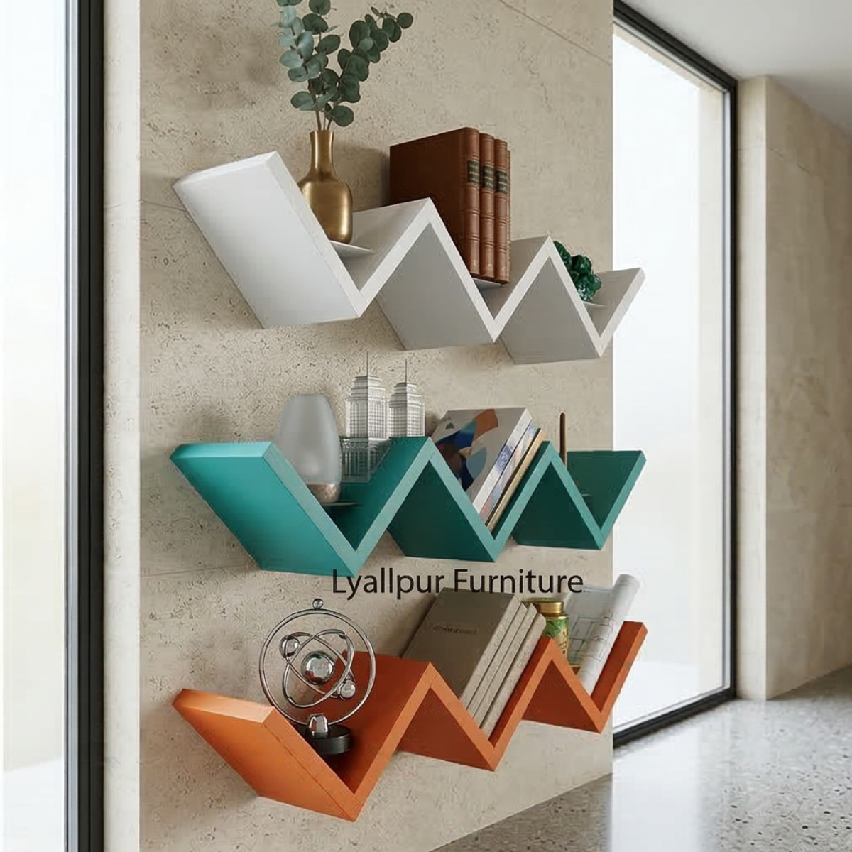 Colorful Zigzag Book Shelf