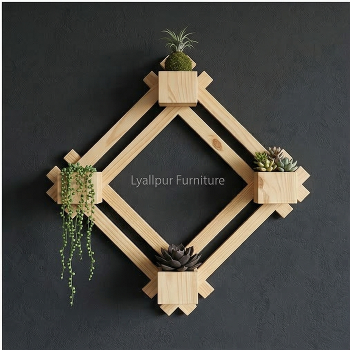 Diamond Wooden Wall Planter