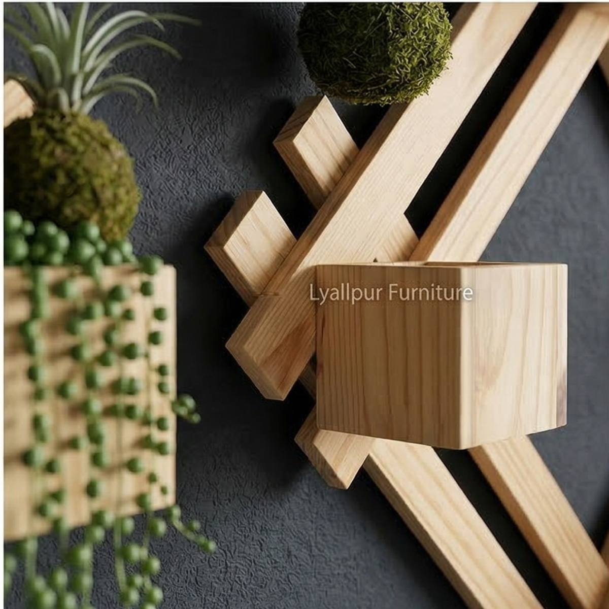 Diamond Wooden Wall Planter