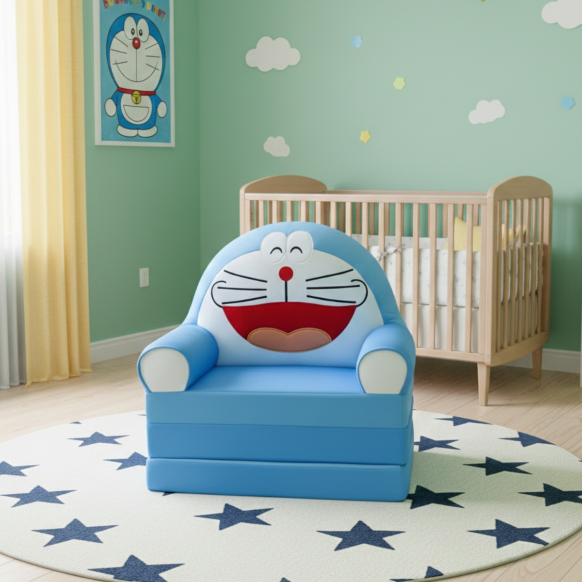 Doraemon Kids Sofa Chair – Soft Plush Cartoon Character Sofa for Kids Room & Play Area