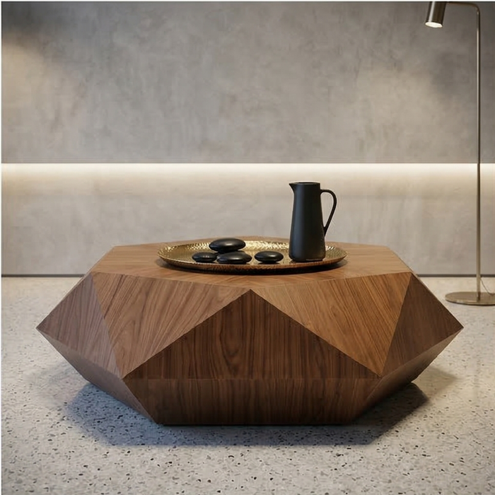 Faceted Timber Coffee Table