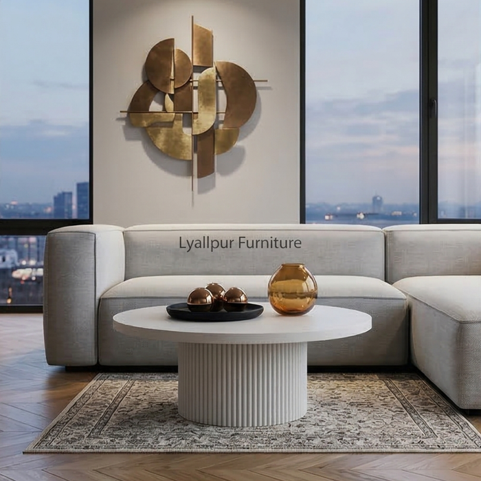 Fluted Pedestal Coffee Table