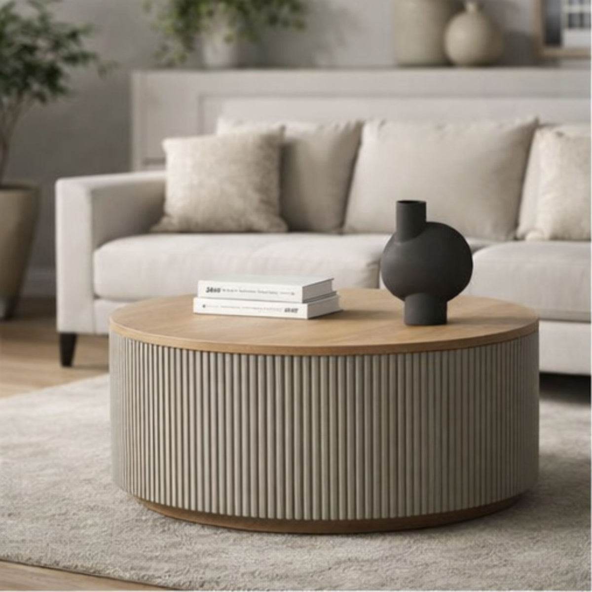 Fluted Round Coffee Table