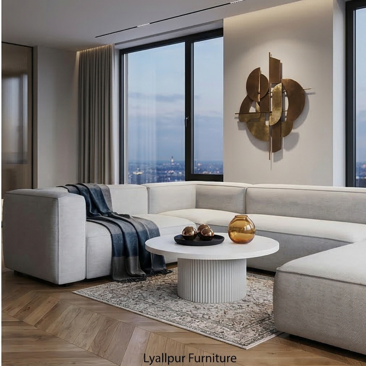 Fluted Pedestal Coffee Table