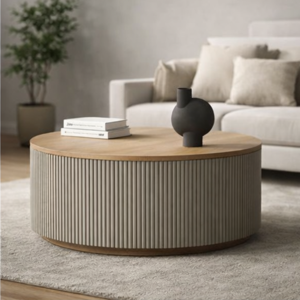 Fluted Round Coffee Table