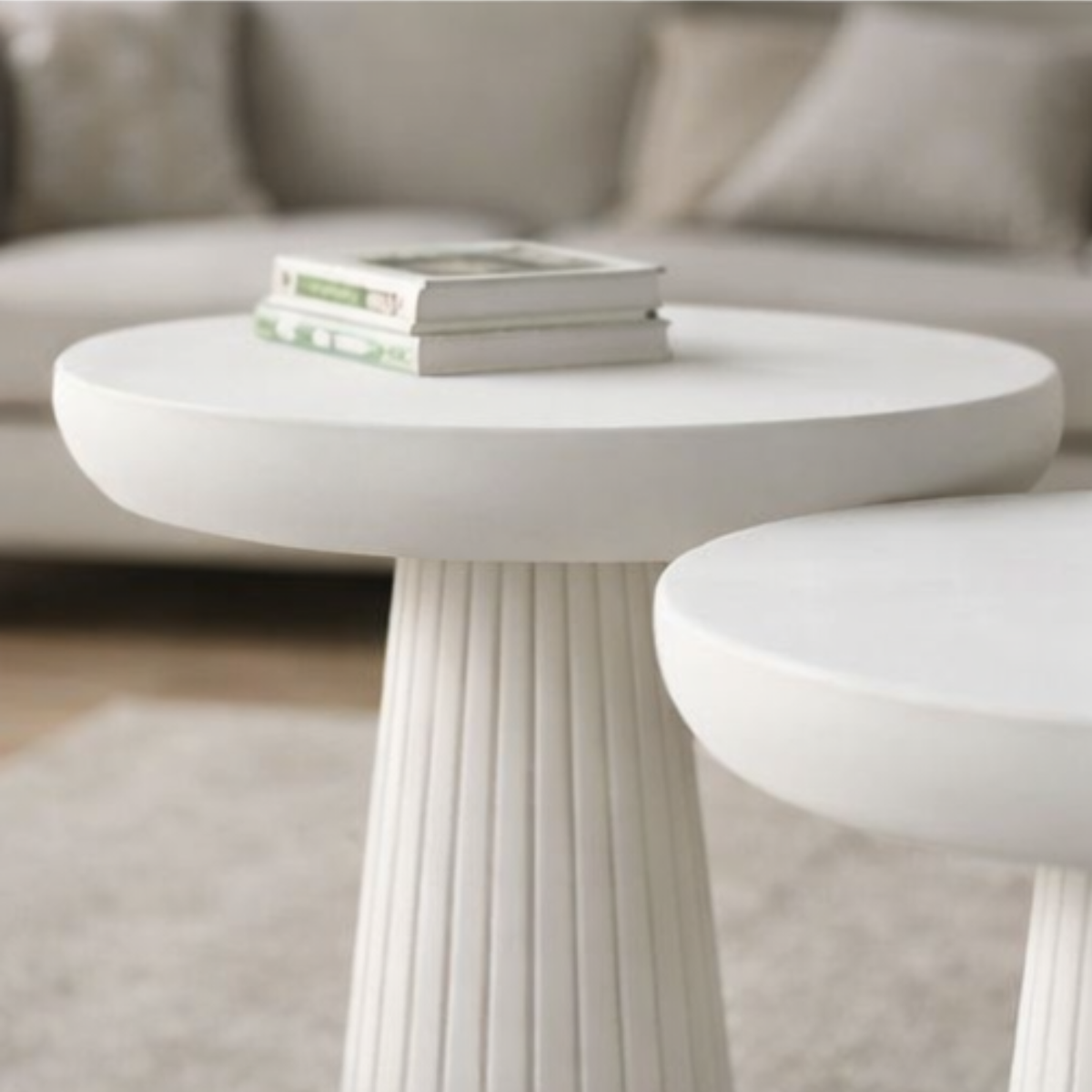 Fluted Round Table Set (3pcs)