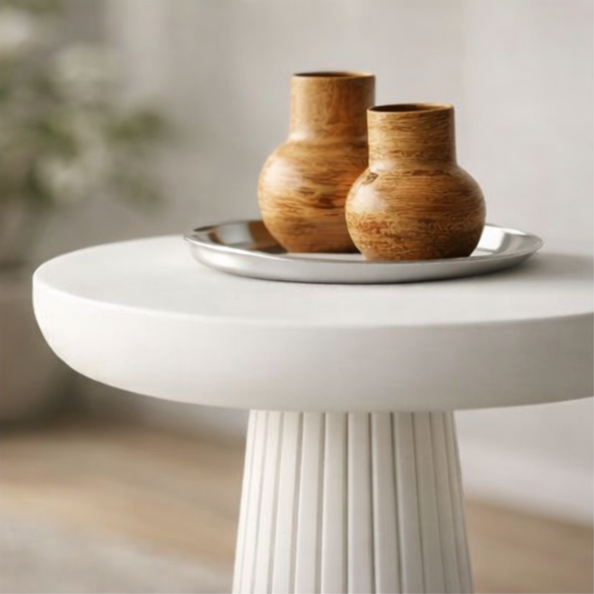 Fluted Round Table Set (3pcs)