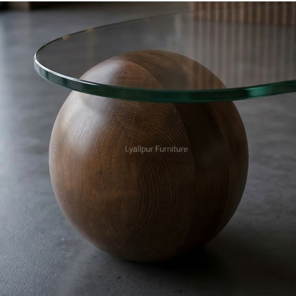 Glass Pebble Sphere Table