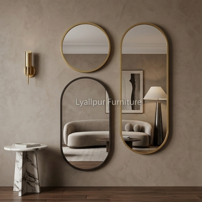 Gold Hexagon Honeycomb Mirror Set