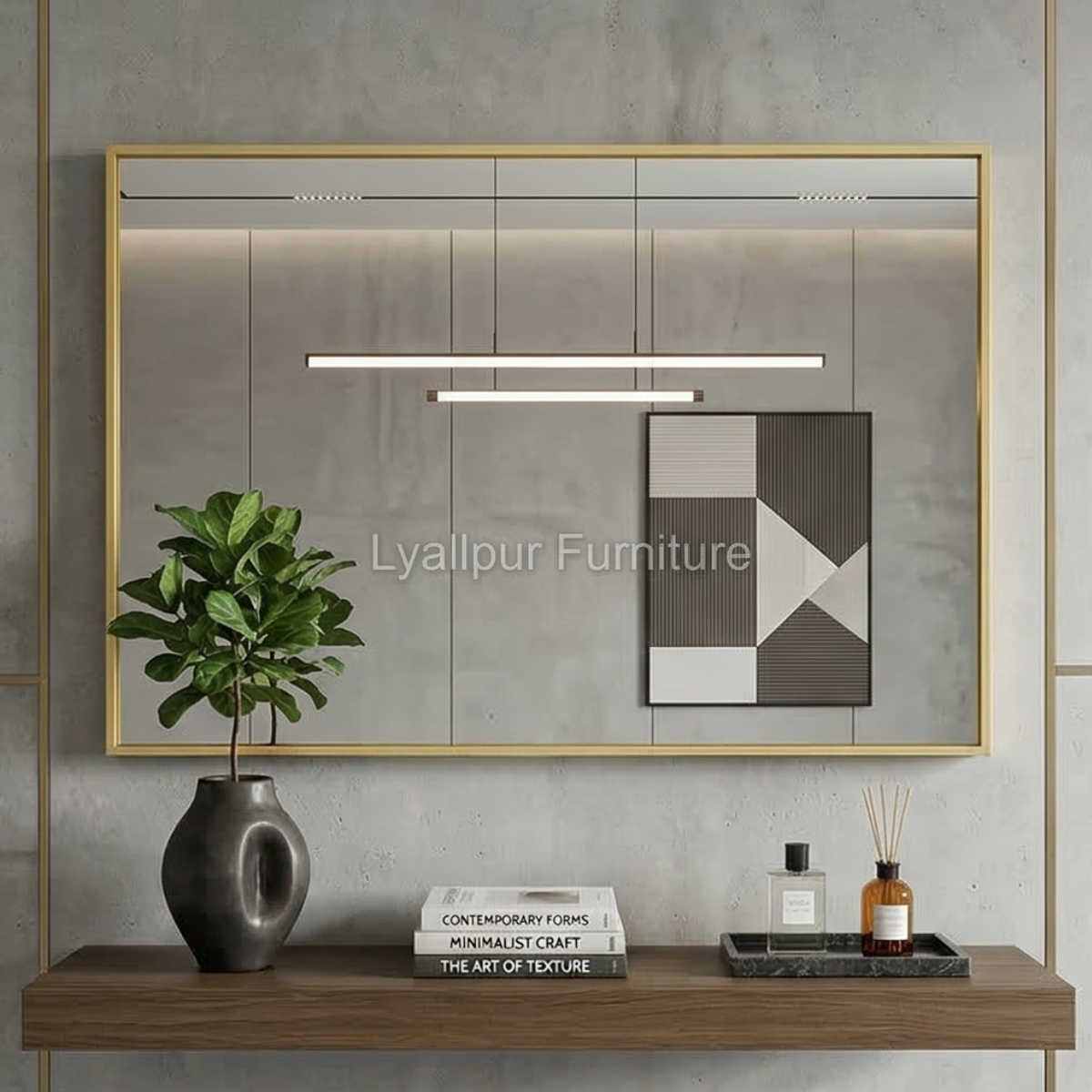 Gold Minimalist Landscape Mirror