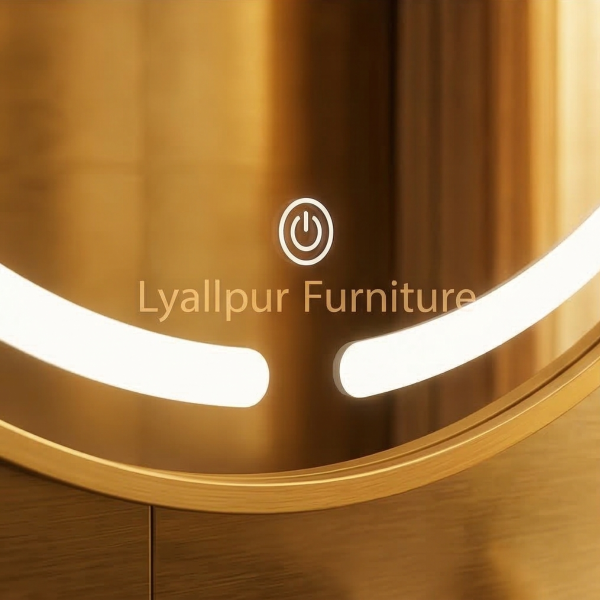 Gold Circular LED Smart Mirror