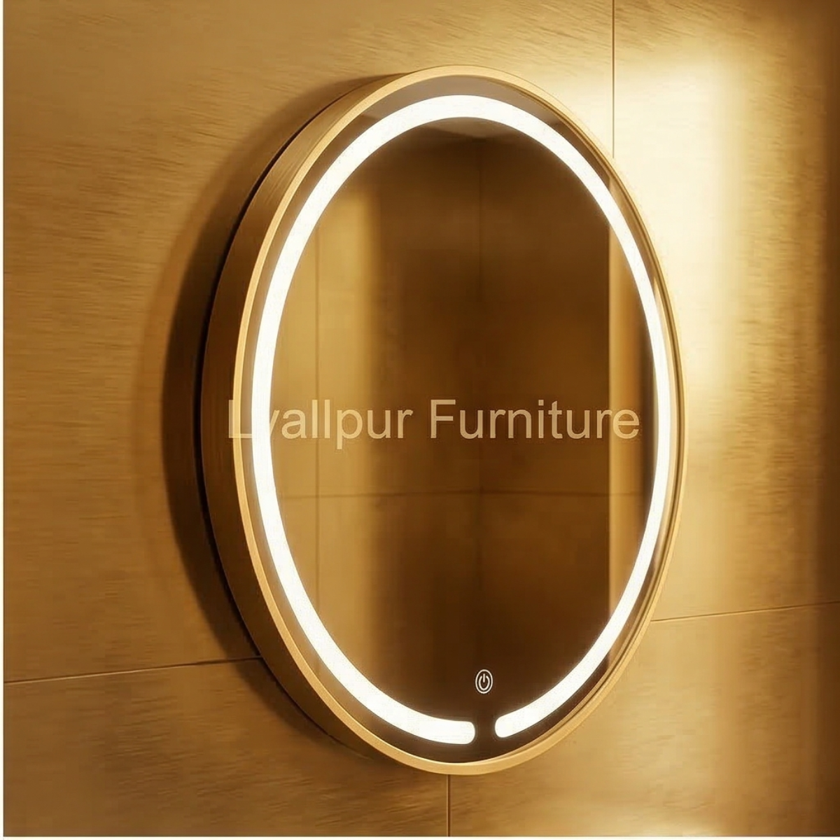 Gold Circular LED Smart Mirror