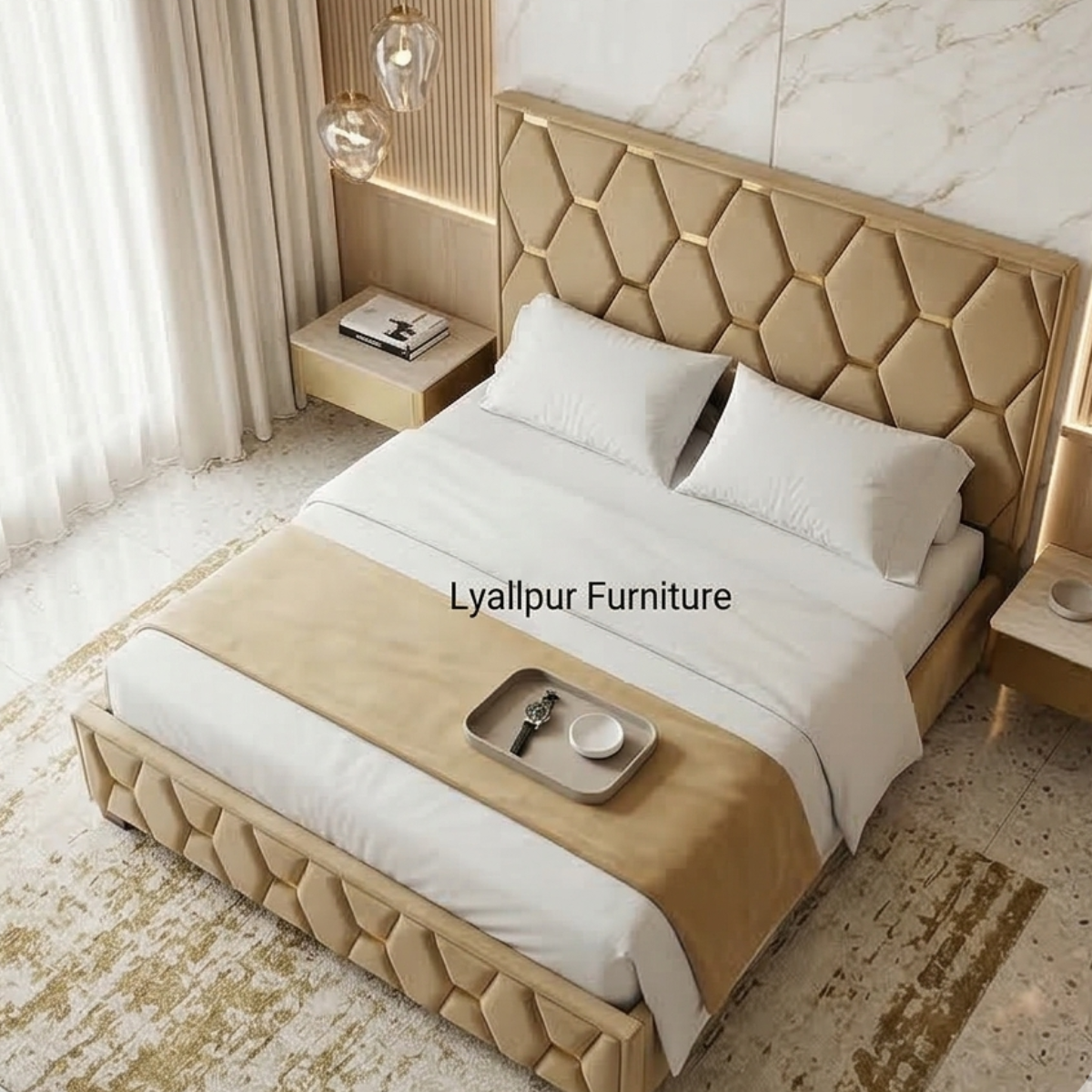 Gold Diamond Honeycomb Bed