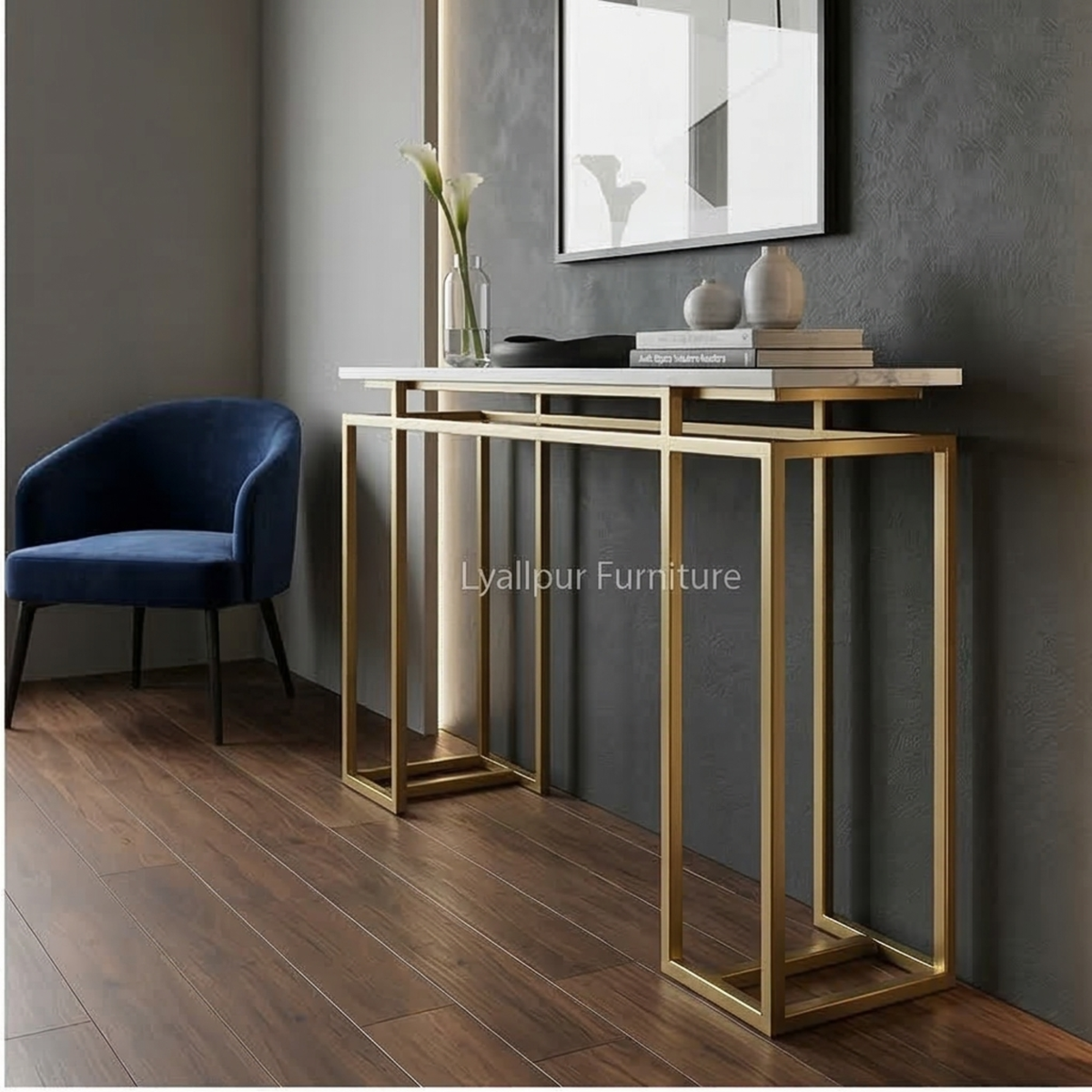 Gold Marble Console Table