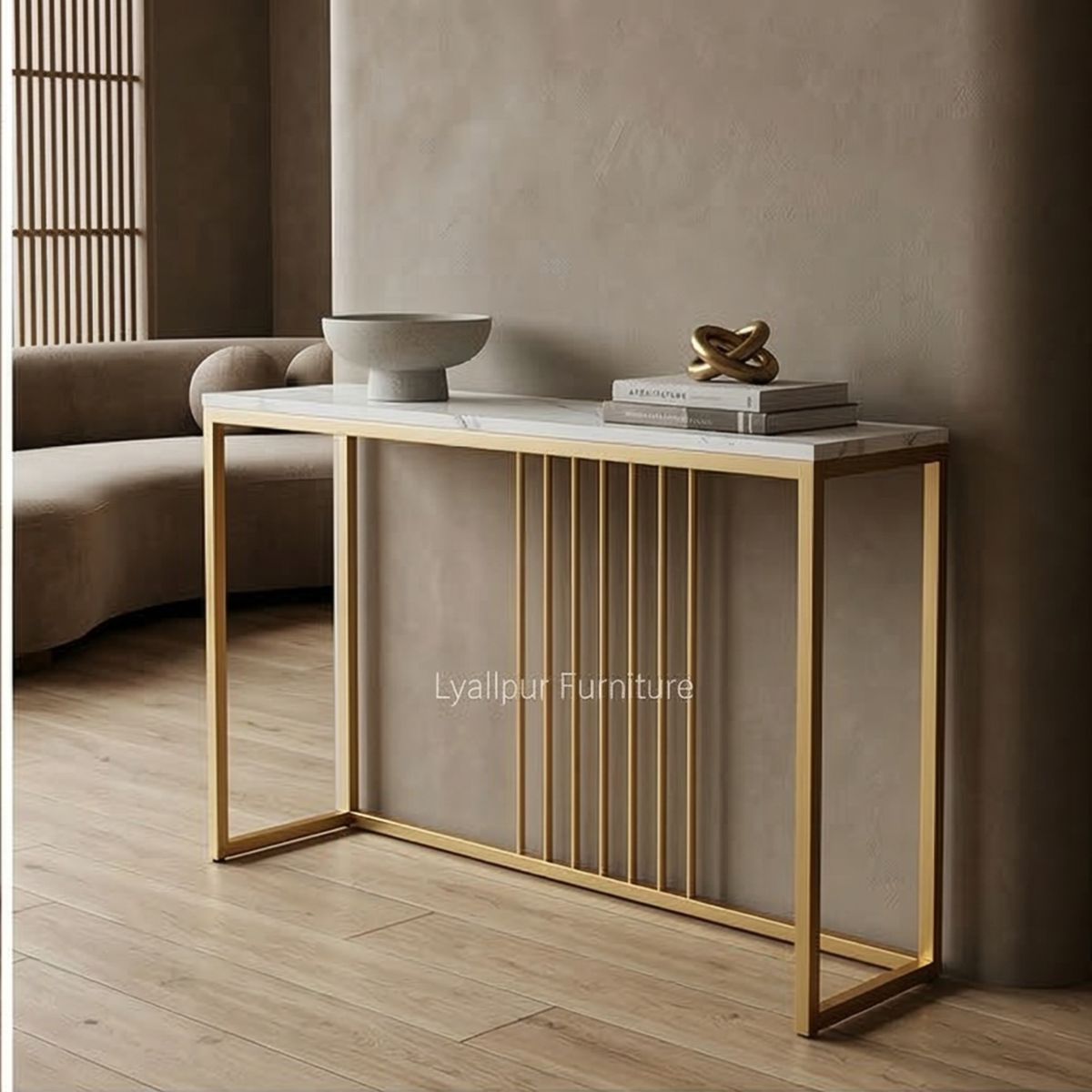 Gold Marble Table Console