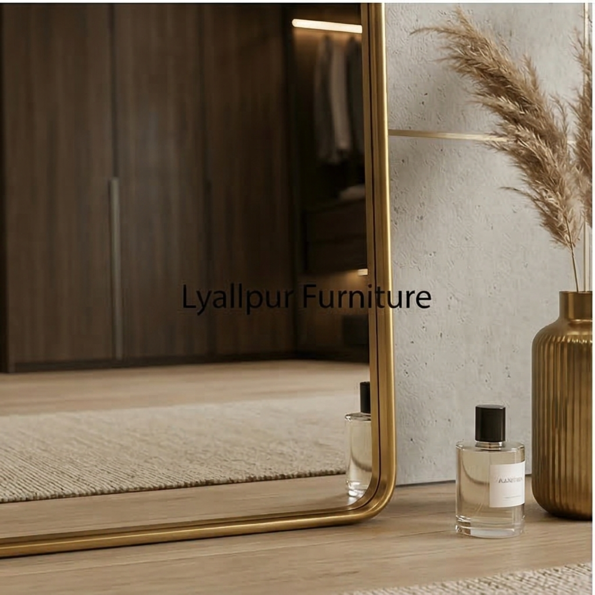 Gold Minimalist Arched Full-Length Mirror