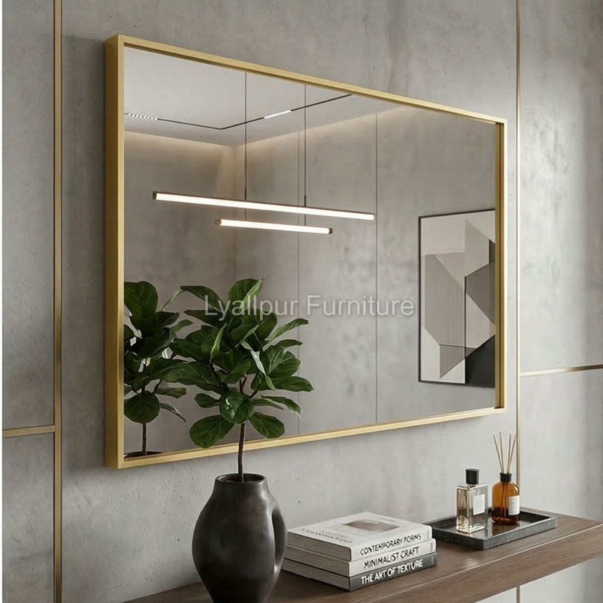 Gold Minimalist Landscape Mirror