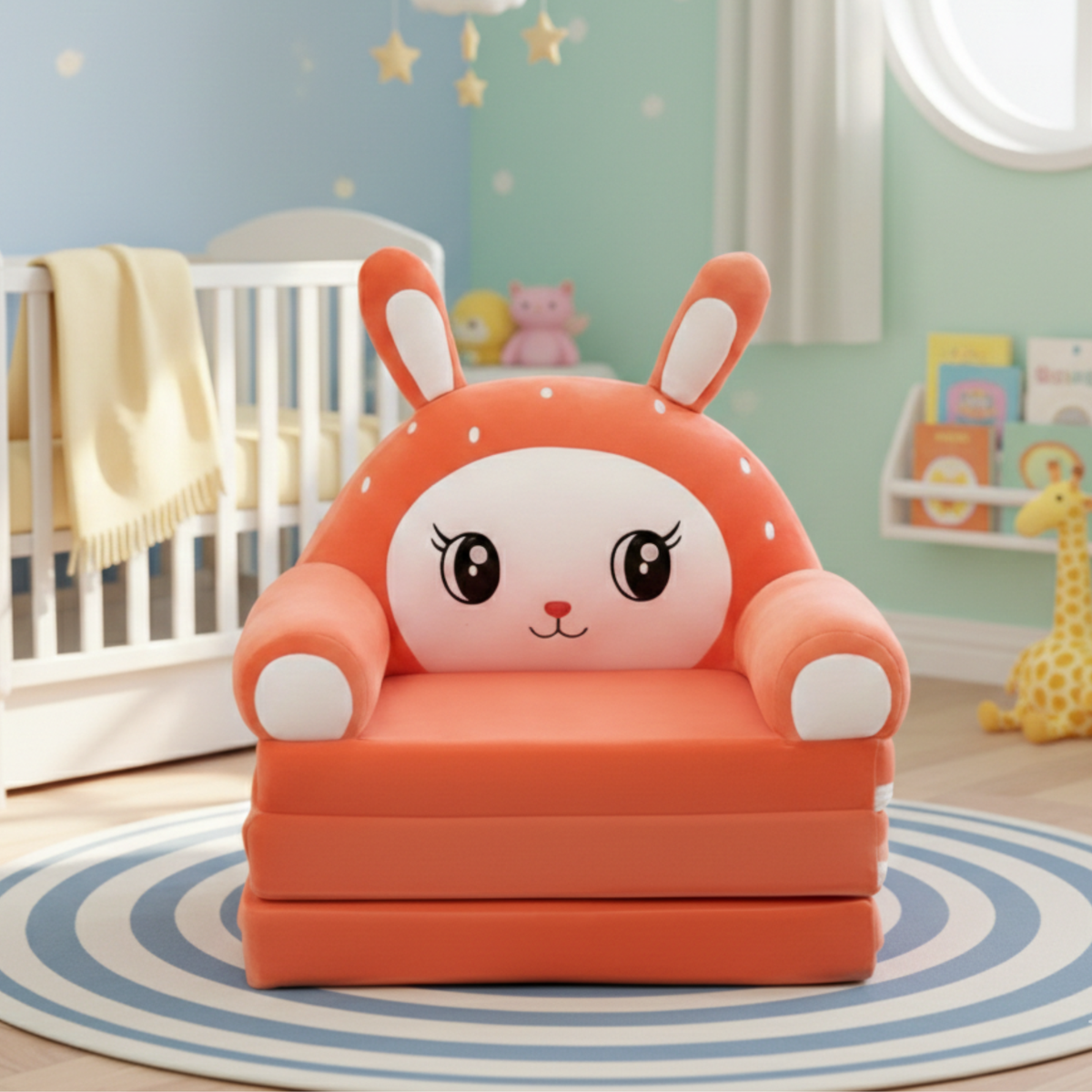 Kids Bunny Cartoon Sofa Chair – Cute Foldable Foam Sofa Bed for Kids Room – Premium Quality Children Seating Sofa Pakistan