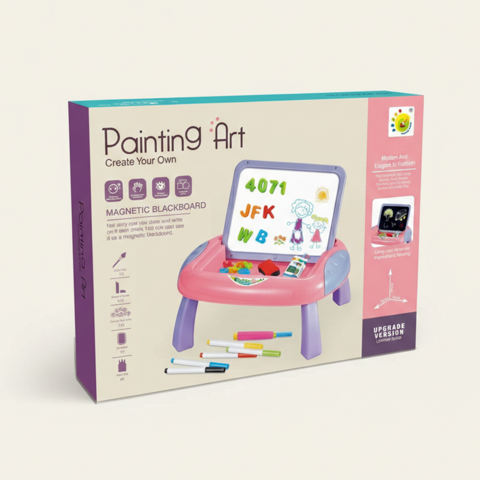 Kids Magnetic Drawing Board Table with Storage Tray and Markers – Educational Writing & Painting Art Desk for Children