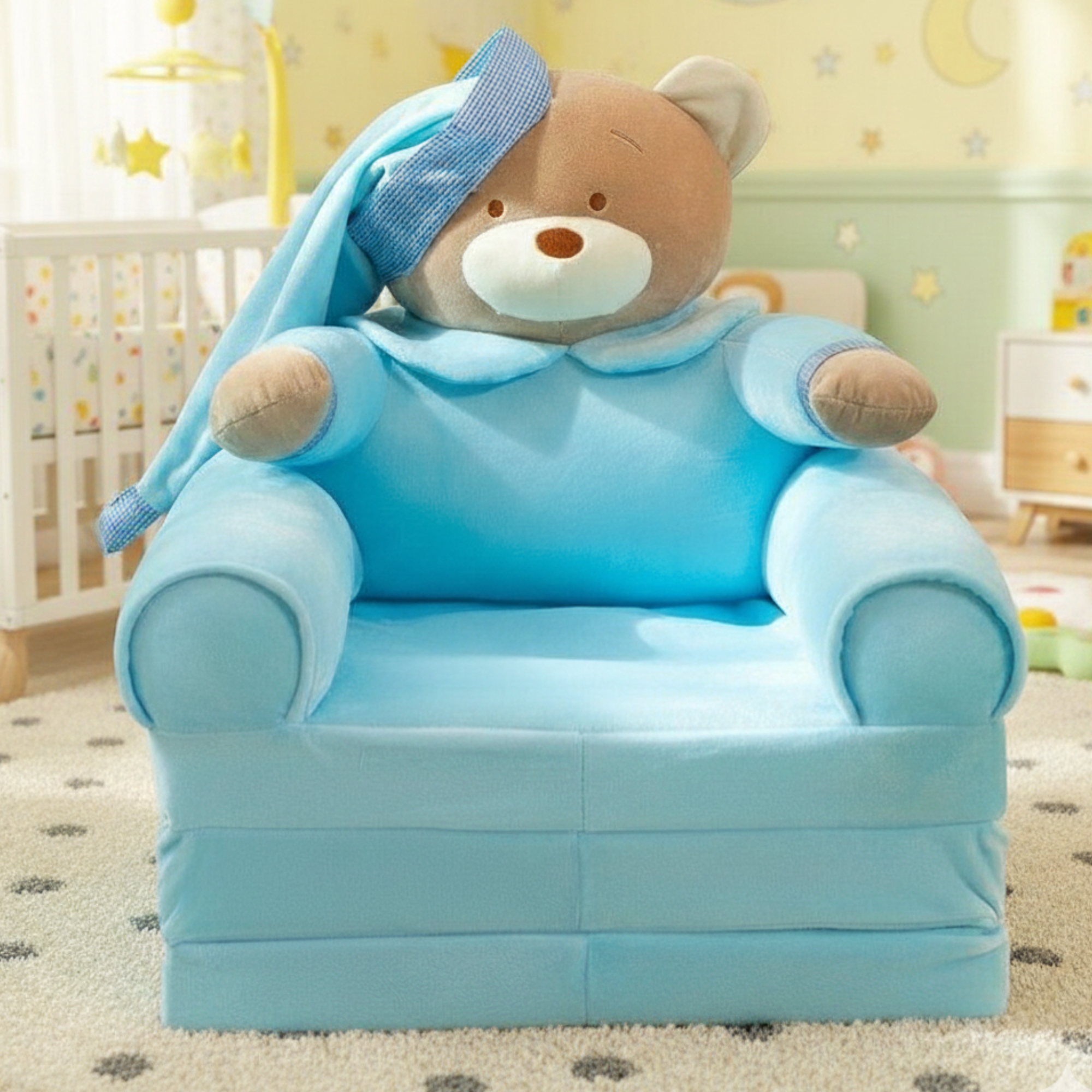 Kids Plush Teddy Bear Sofa Chair – Soft Baby Couch Seat for Toddlers & Kids Room Furniture Pakistan