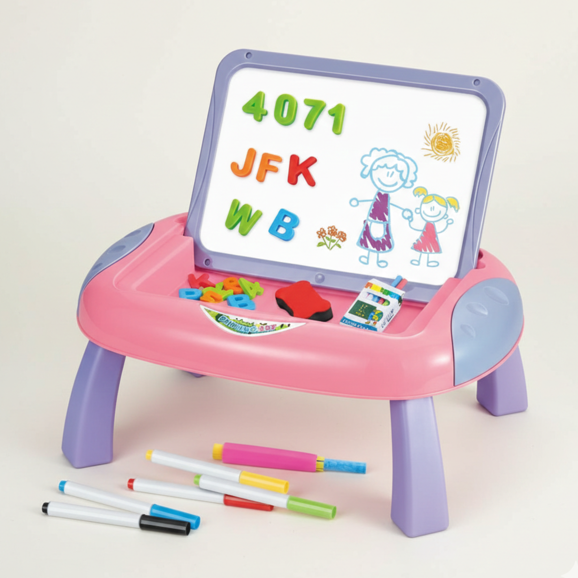 Kids Magnetic Drawing Board Table with Storage Tray and Markers – Educational Writing & Painting Art Desk for Children