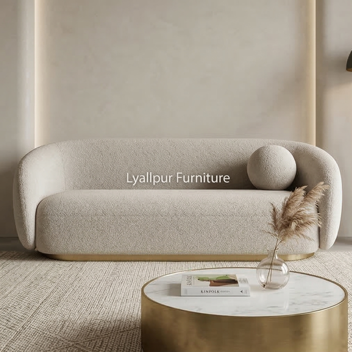 Luxury Boucle Curved Sofa