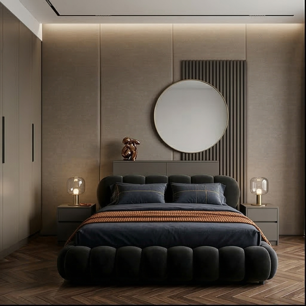 Luxury Velvet Platform Bed