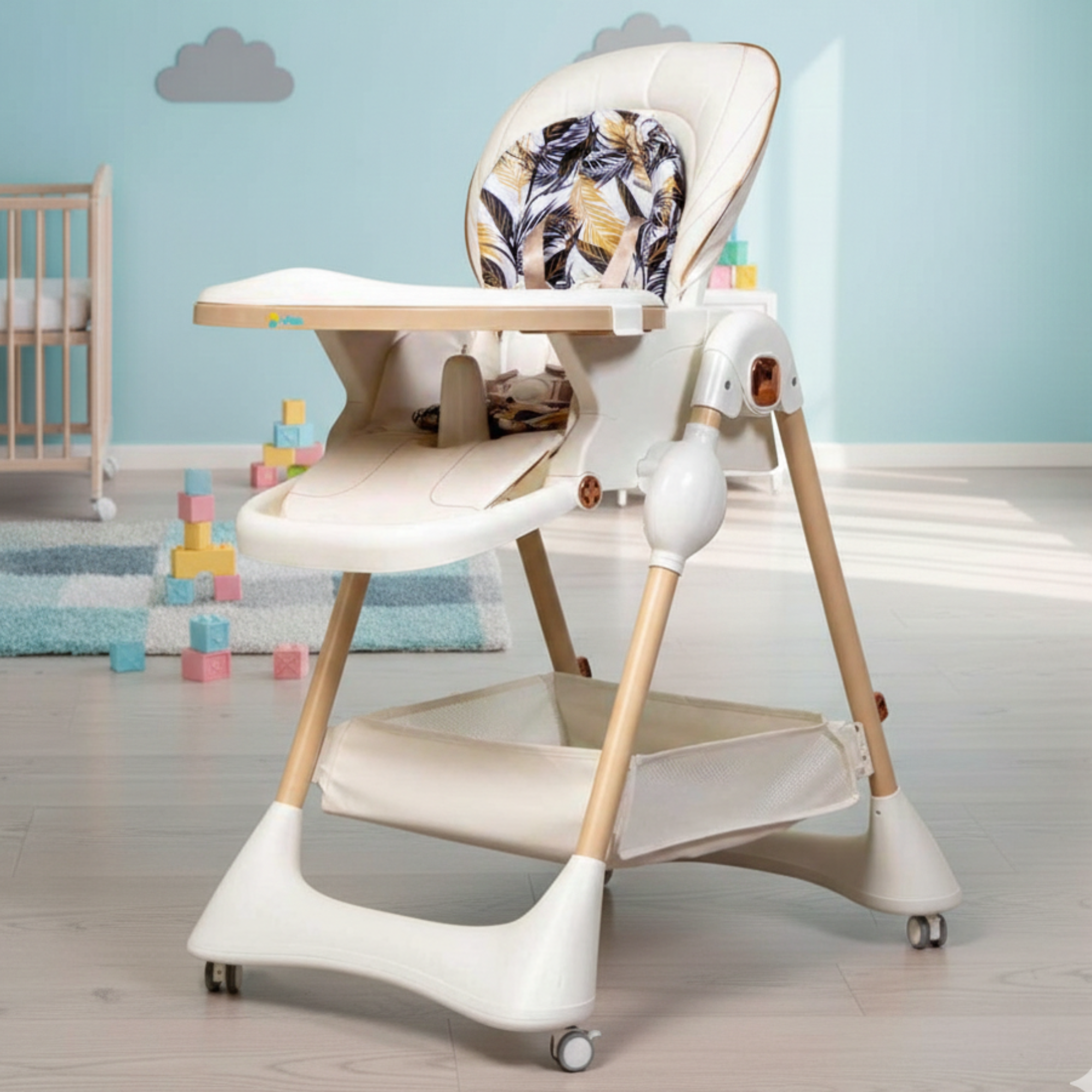 Luxury Adjustable Baby High Chair with Removable Feeding Tray